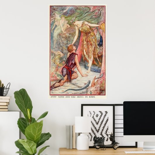 H J Ford Illustration Mermaid Kingdom Poster (Thuiskantoor)