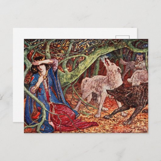 H J Ford Illustration Princess and Wolves Briefkaart (Voorkant / Achterkant)