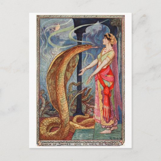 H J Ford  Illustration Queen of Snakes Briefkaart (Voorkant)