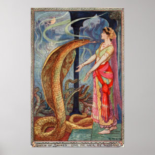 H J Ford  Illustration Queen of Snakes Poster