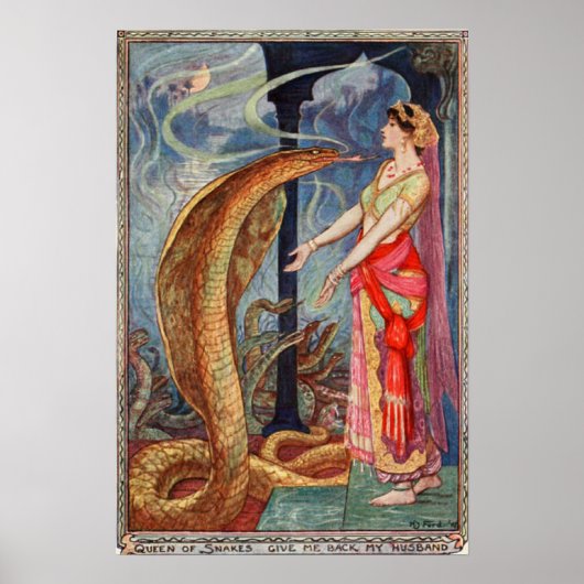 H J Ford Illustration Queen of Snakes Poster (Voorkant)