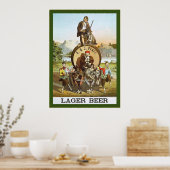 H. & J. Lager Beer ~ 1870 ~  Adverteren Poster (Keuken)