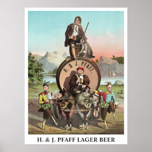 H. & J. Pfaff Lager Beer editable title Poster (Voorkant)