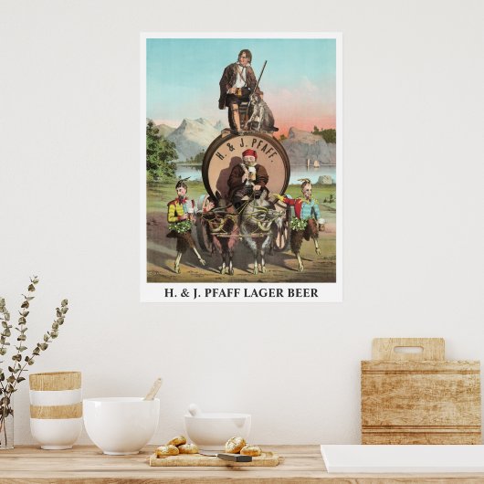 H. & J. Pfaff Lager Beer editable title Poster (Keuken)