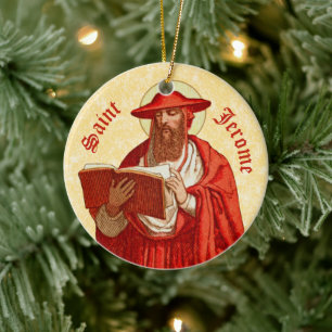 H. Jerome als kardinaal met motiverende quote Keramisch Ornament