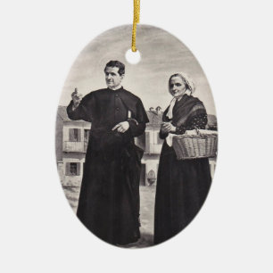 H. Johannes Bosco met Moeder Keramisch Ornament