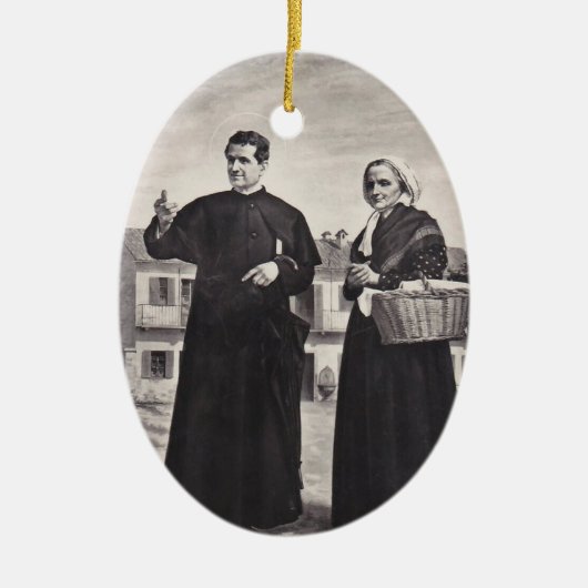 H. Johannes Bosco met Moeder Keramisch Ornament (Voorkant)