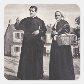 H. Johannes Bosco met Moeder Vierkante Sticker