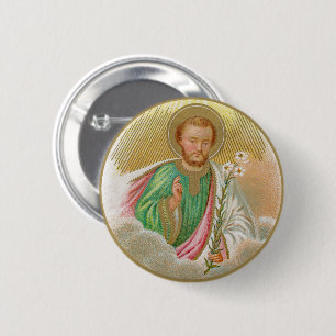 H. Jozef van een ‘Bedevaartprentje’ (Detail; B 01) Ronde Button 5,7 Cm