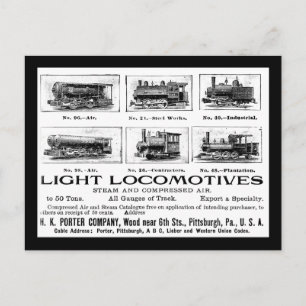 H K Porter & Co. Light-locomotieven Briefkaart