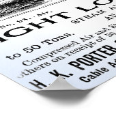 H K Porter & Co. Light-locomotieven Poster (Hoek)