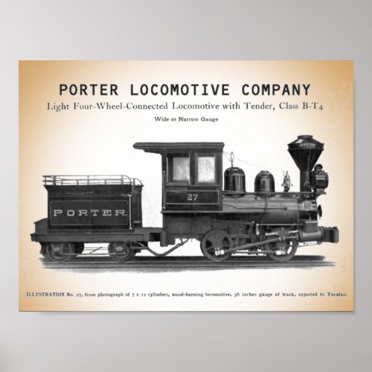 H K Porter Locomotive Company Class B-T4 Print (Voorkant)