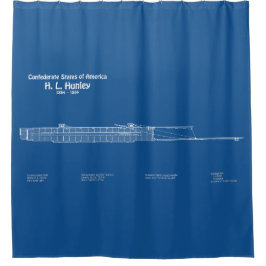 H. L. Hunley - Scheepsblauwdruk Plannen ABD Douchegordijn