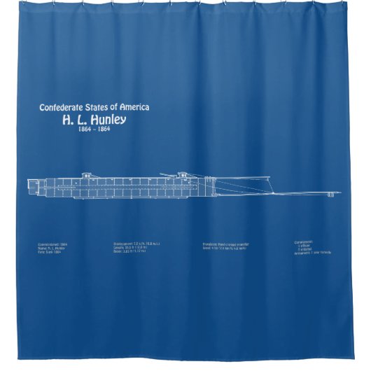 H. L. Hunley - Scheepsblauwdruk Plannen ABD Douchegordijn (Voorkant)