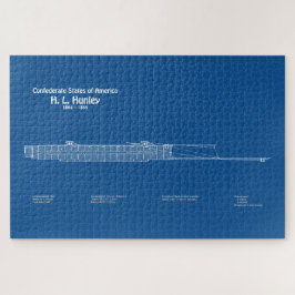 H. L. Hunley - Scheepsblauwdruk Plannen ABD Legpuzzel