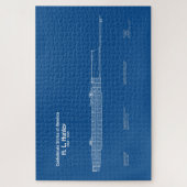 H. L. Hunley - Scheepsblauwdruk Plannen ABD Legpuzzel (Verticaal)