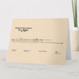 H. L. Hunley - Scheepsblauwdruk Plannen SD Bedankkaart