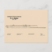 H. L. Hunley - Scheepsblauwdruk Plannen SD Briefkaart (Voorkant)