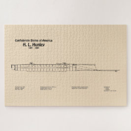 H. L. Hunley - Scheepsblauwdruk Plannen SD Legpuzzel