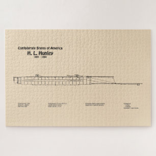 H. L. Hunley - Scheepsblauwdruk Plannen SD Legpuzzel