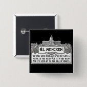H.L. Mencken op bureaucraten Vierkante Button 5,1 Cm (Voorkant /achterkant)