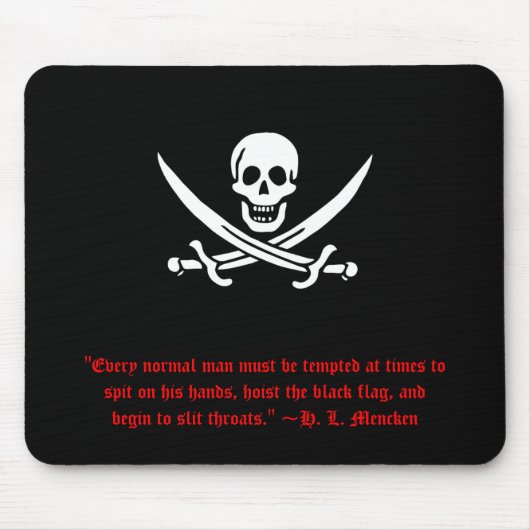 H. L. Mencken Pirate Mousepad Muismat (Voorkant)