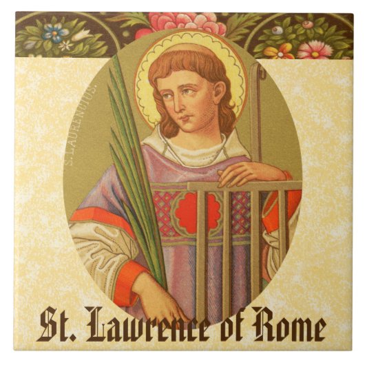 H. Laurentius van Rome (PM 04) Tegeltje (Voorkant)