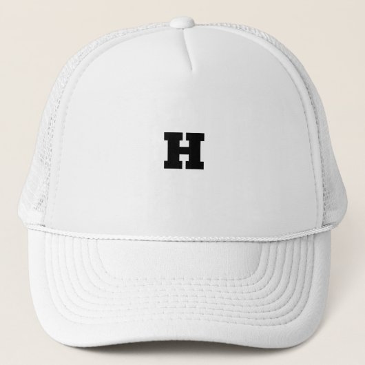 H Letter Custom Monogram Wit Kleur Initiaal Trucker Pet (Voorkant)