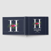 H Letter Initiaal Monogram Bloem Naam Trouwfeest Gastenboek (Volledig)