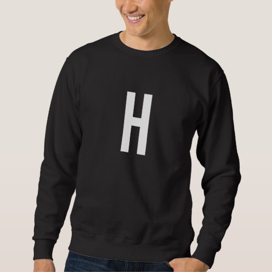 H Letter Number Symbol Alphabet Initial Premium Trui (Voorkant)