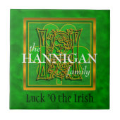 H "Luck of the Irish" Family Custom Monogram Tile Tegeltje (Voorkant)
