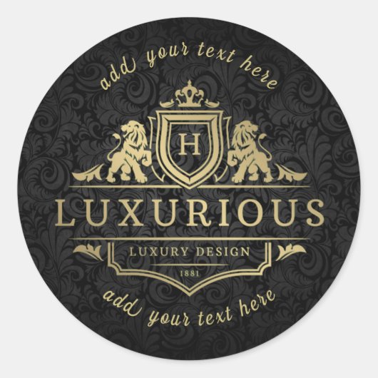 H - Luxueuze ontwerp Klassieke ronde Sticker (Voorkant)