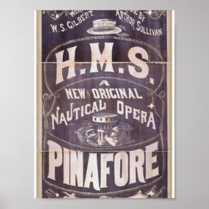 H.M.S. Pinafore, 'Nautical Opera' Retro Theater Poster