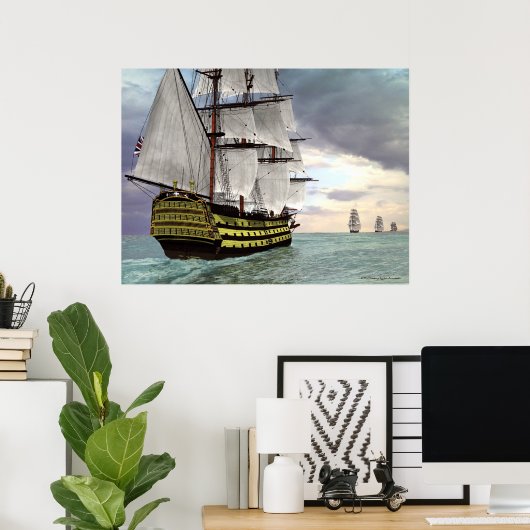 H M S Victory Poster (Thuiskantoor)