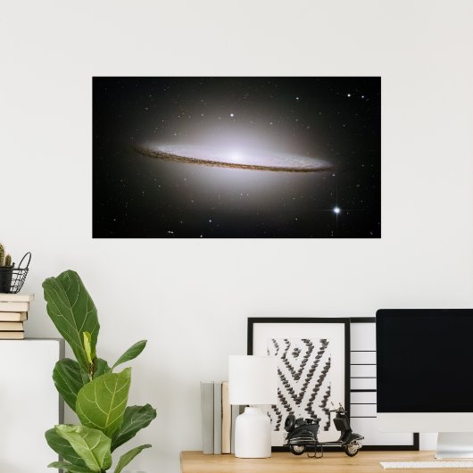 H Majestic Sombrero Galaxy M104 Poster (Thuiskantoor)