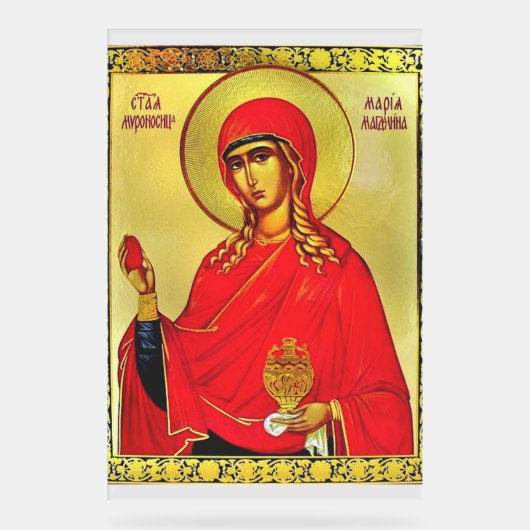H. Maria Magdalena orthodoxe icoon Acryl Bord (Voorkant)