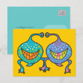 H. & Mevrouw Blob Cartoon Alien Fun Aangepaste Pos Briefkaart (Voorkant / Achterkant)