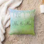 H. & Mevrouw Groen Glitter Aandenken Elegant Kussen (Deken)