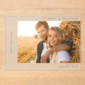 H MOD 2 Eenvoudige foto De datum opslaan Acryl Uitnodigingen (Voorkant)