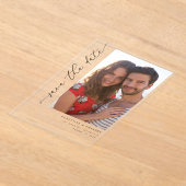 H MOD 2 Eenvoudige foto De datum opslaan Acryl Uitnodigingen (Laagn)