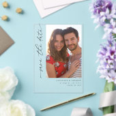 H MOD 2 Eenvoudige foto De datum opslaan Acryl Uitnodigingen (Insitu (Huwelijk))