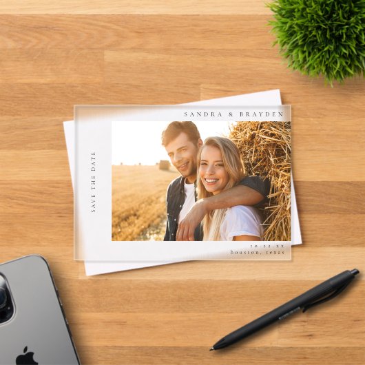 H MOD 2 Eenvoudige Foto Save the Date Acryl Uitnodigingen (Insitu (Uitnodiging))