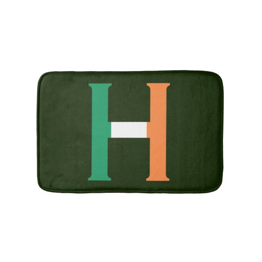 H Monogram bedekt met Ierse vlag bmcnt Badmat (Voorkant)
