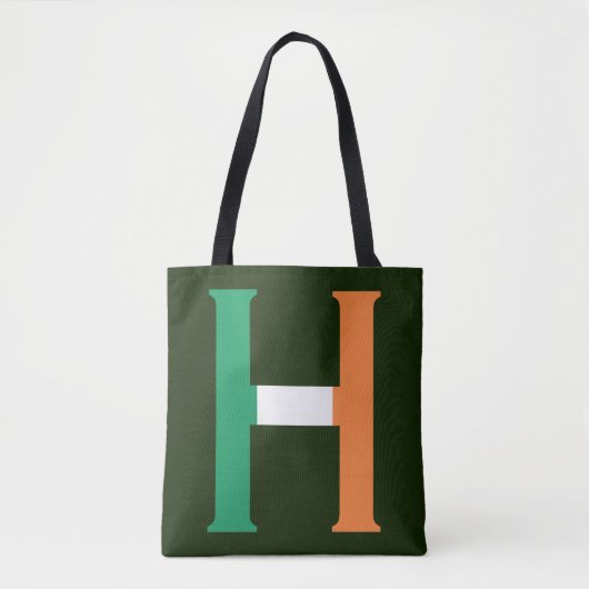 H Monogram bedekt met Ierse vlag stint Tote Bag (Voorkant)