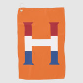 H Monogram bedekt met NLD Vlag op of gtcnt Golfhanddoek (Voorkant)