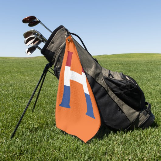 H Monogram bedekt met NLD Vlag op of gtcnt Golfhanddoek (Groen)