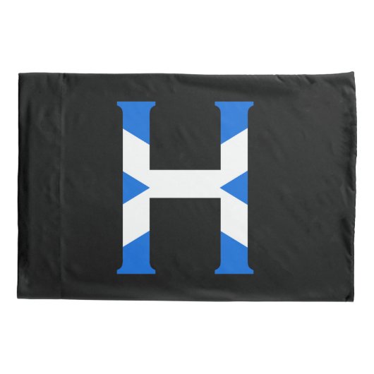 H Monogram bedekt met Schotse vlag pcnt Kussensloop (Achterkant)