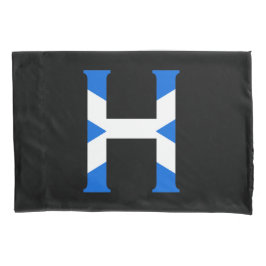 H Monogram bedekt met Schotse vlag pcnt Kussensloop