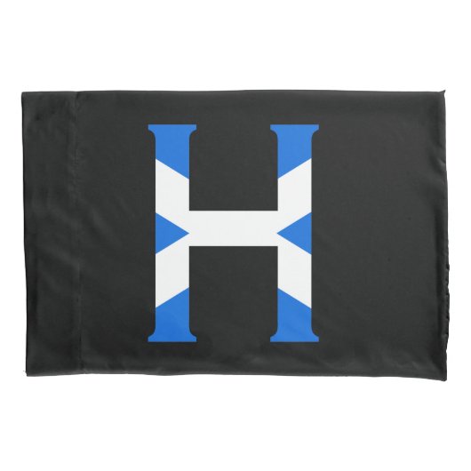 H Monogram bedekt met Schotse vlag pcnt Kussensloop (Voorkant)