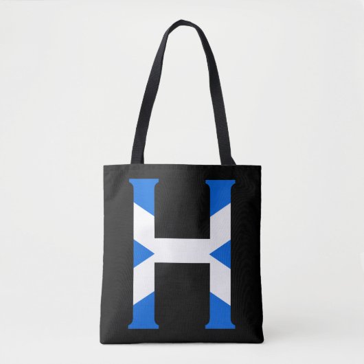 H Monogram bedekt met Schotse vlag stint Tote Bag (Voorkant)